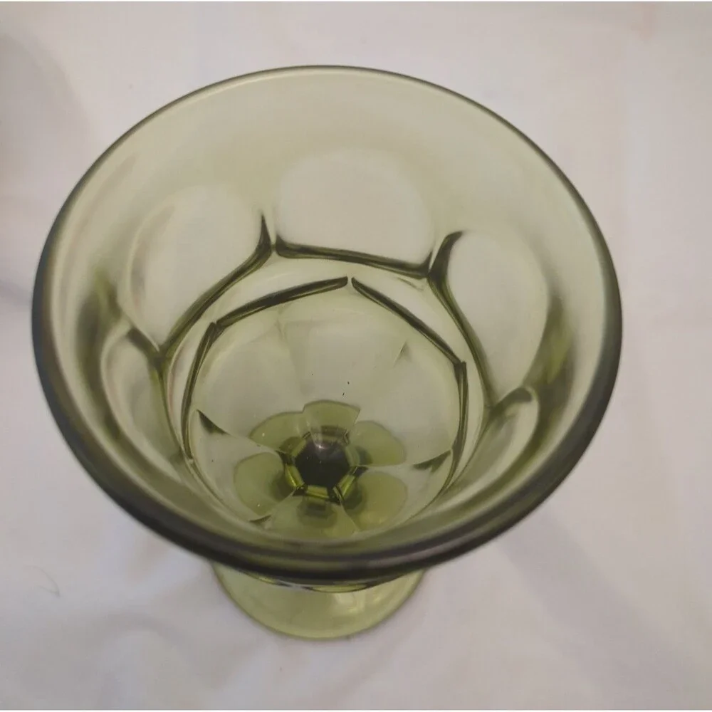 Vintage Fostoria Argus Green Water Goblets Set of 2 Henry Ford Glass 6 1/2